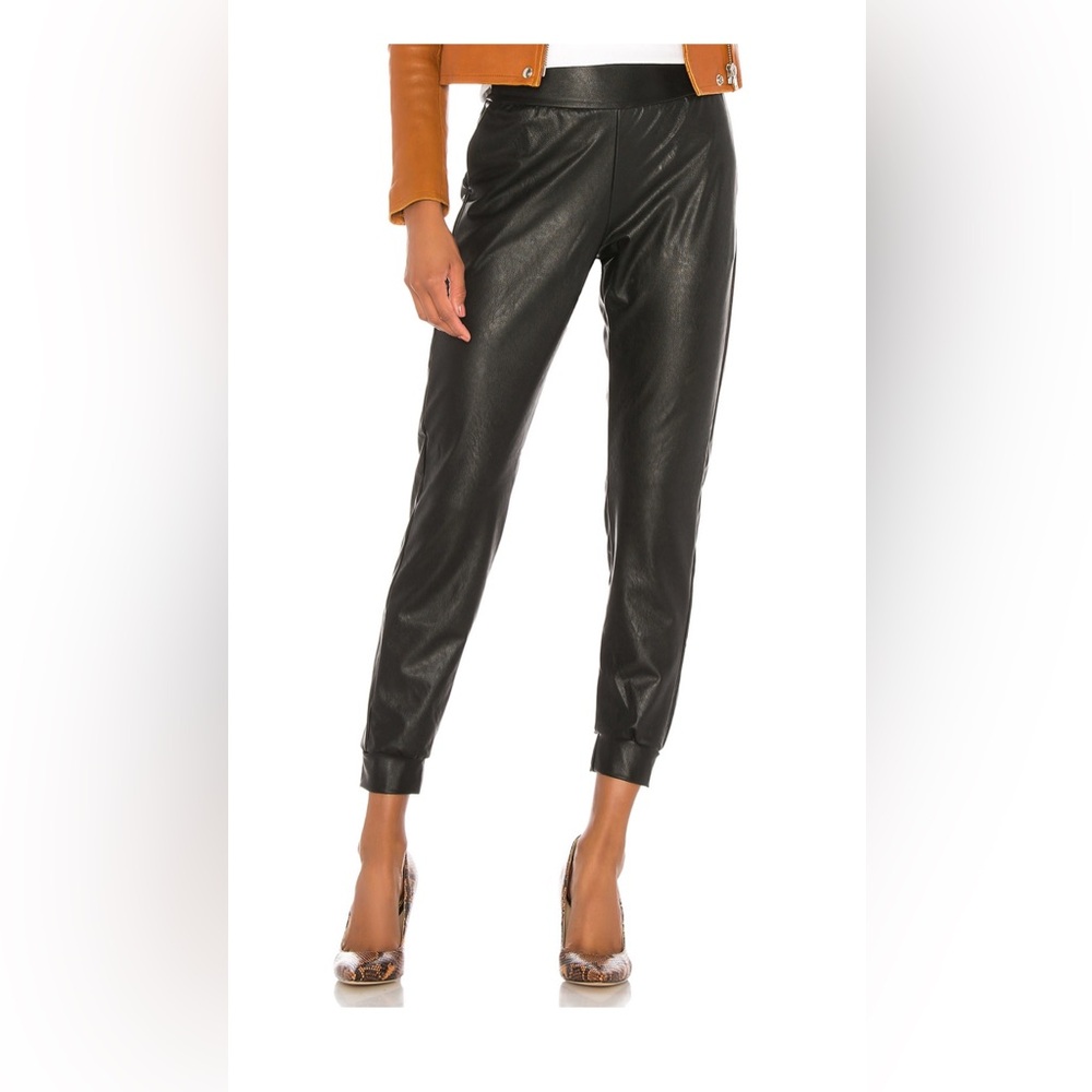 NWOT Commando FAUX LEATHER Black JOGGERS Pants
